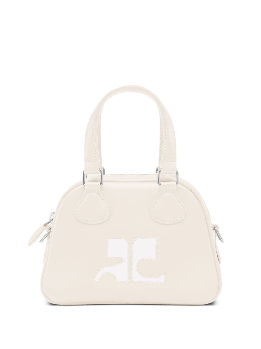 Courrèges mini leather bowling bag - Neutrals von Courrèges