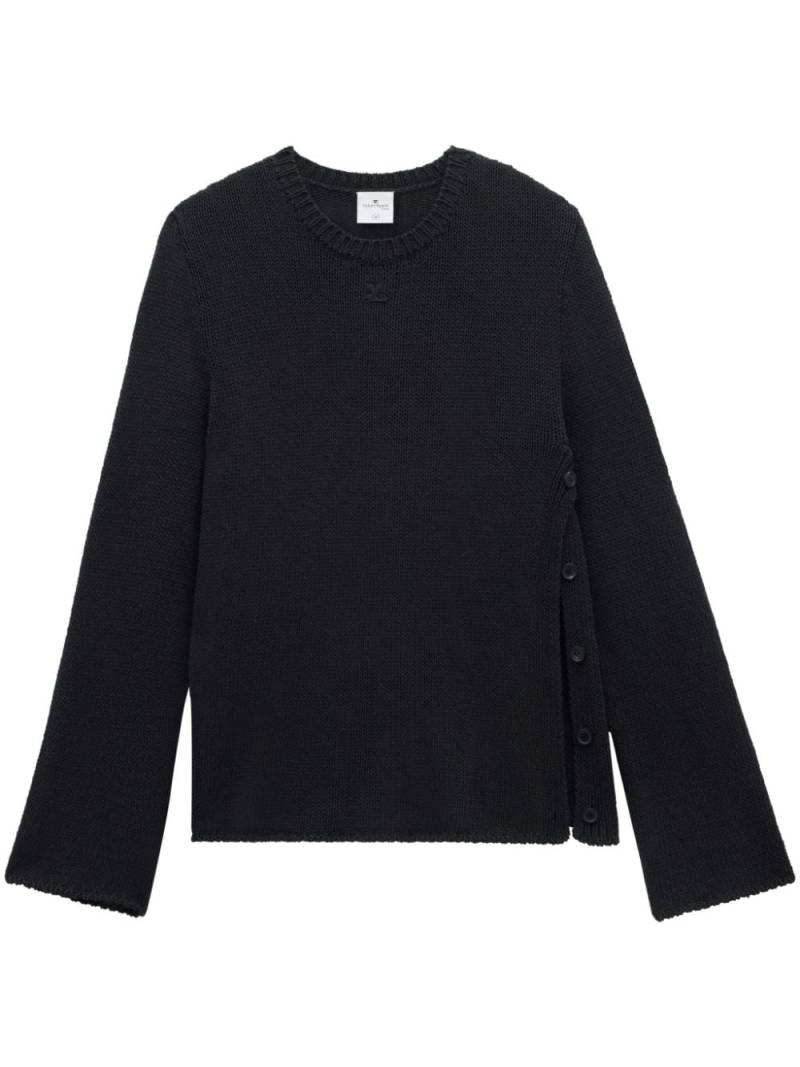 Courrèges open-side cotton-linen knit jumper - Black von Courrèges