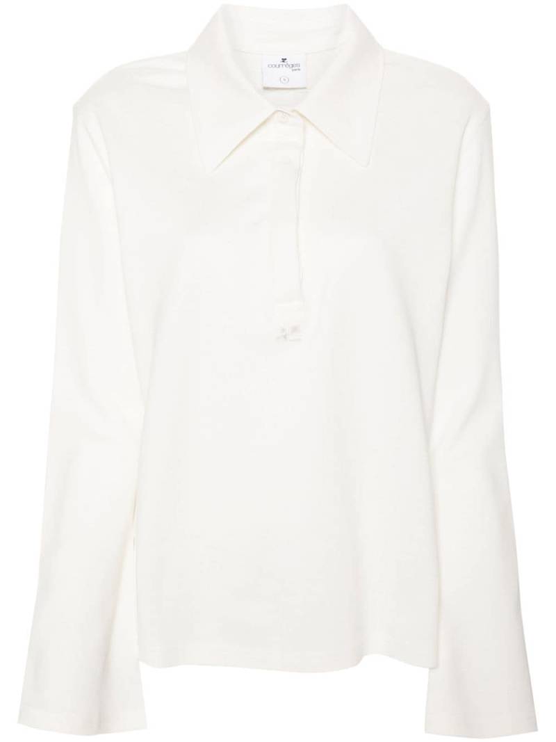 Courrèges piqué cotton polo shirt - White von Courrèges
