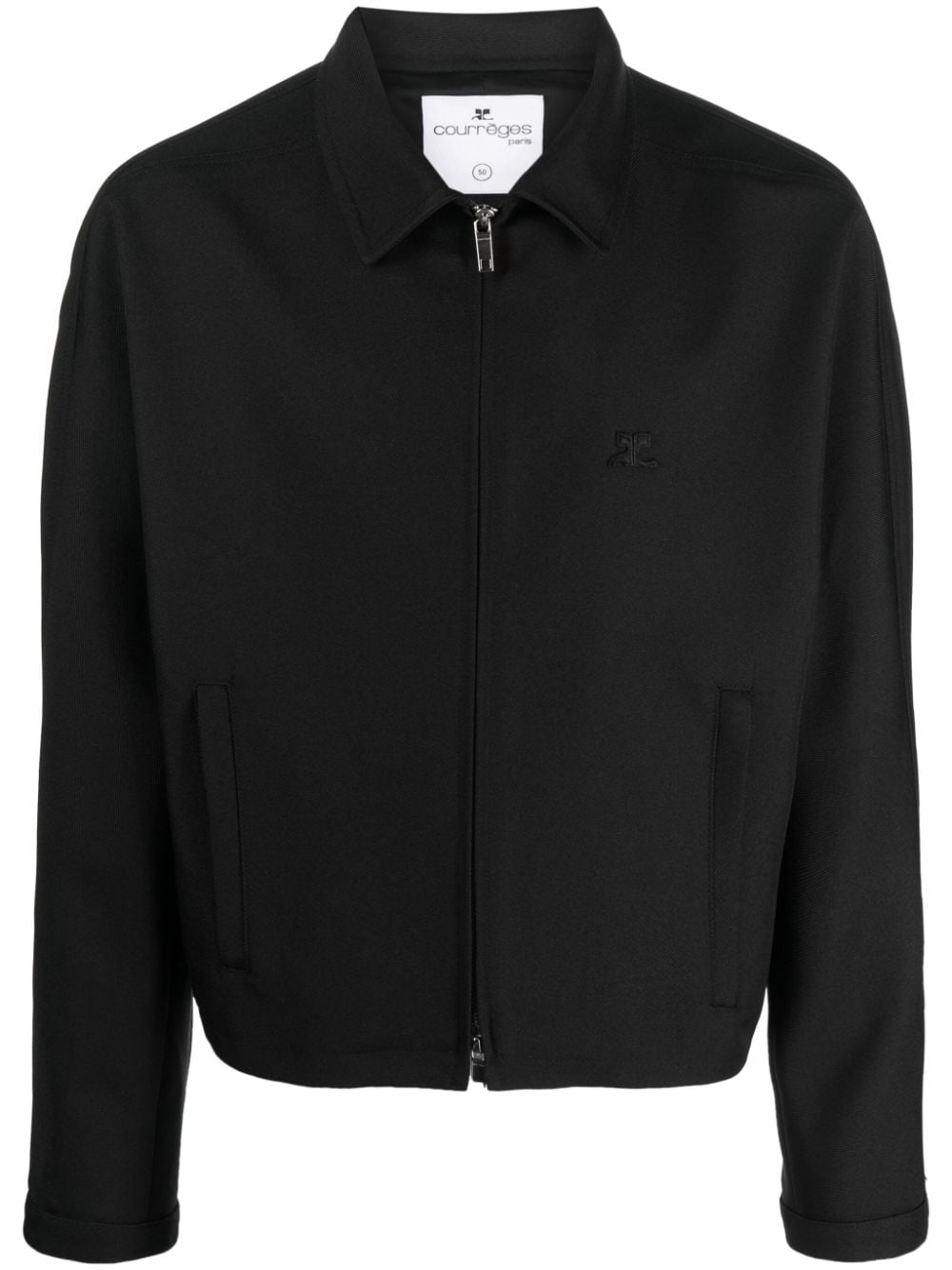 Courrèges pointed flat-collar zip-up jacket - Black von Courrèges