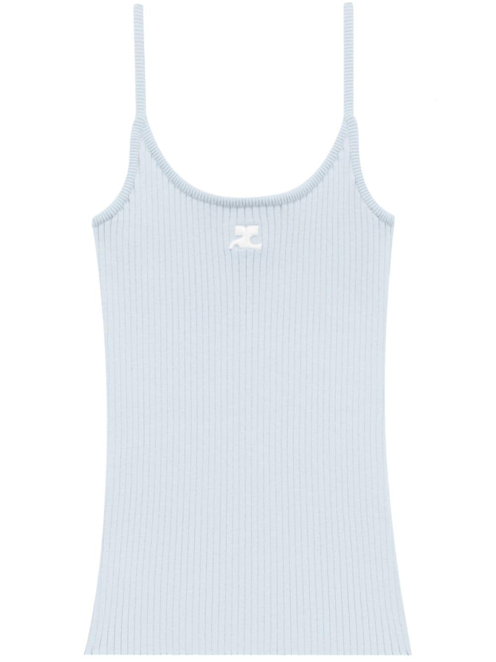 Courrèges rib-knit tank-top - Blue von Courrèges