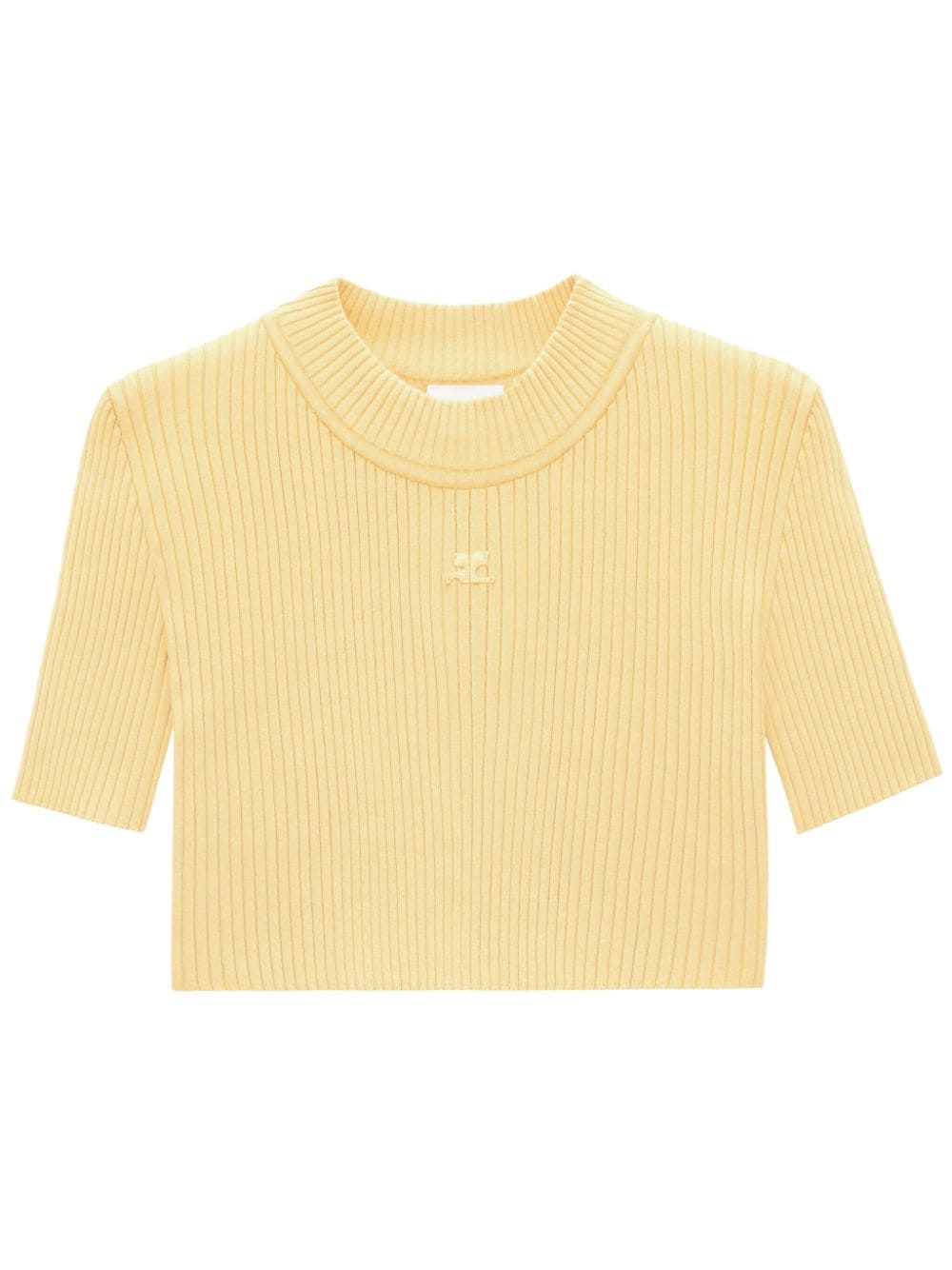 Courrèges ribbed-knit crop top - Yellow von Courrèges