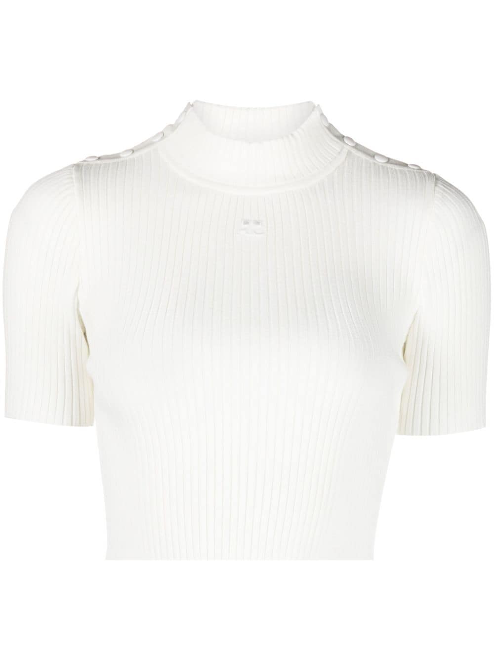 Courrèges ribbed-knit cropped top - White von Courrèges