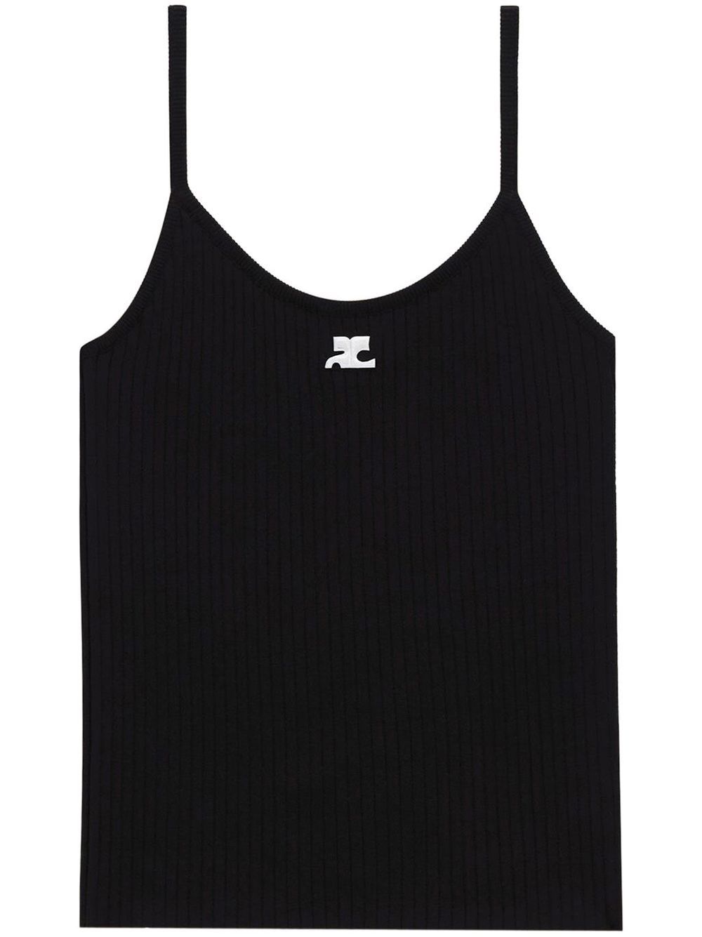 Courrèges ribbed-knit tank-top - Black von Courrèges