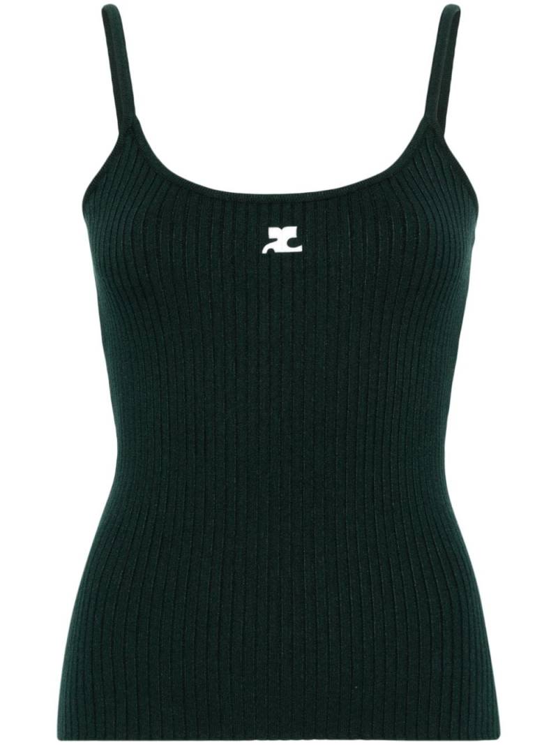 Courrèges ribbed-knit tank top - Green von Courrèges