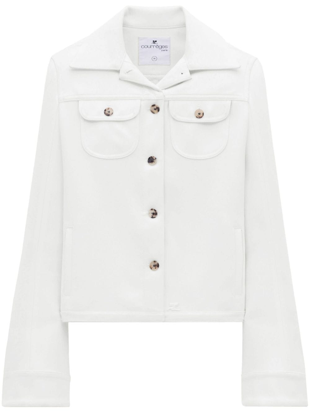 Courrèges single-breasted twill jacket - White von Courrèges