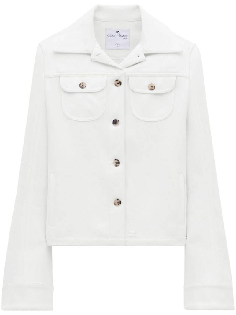 Courrèges single-breasted twill jacket - White von Courrèges