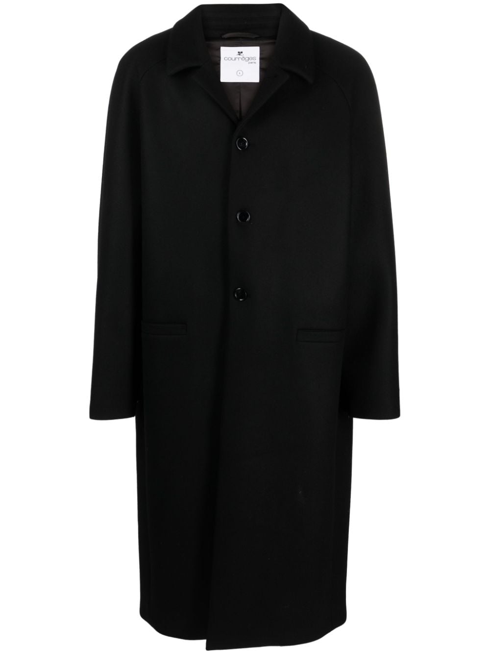 Courrèges single-breasted wool-blend coat - Black von Courrèges