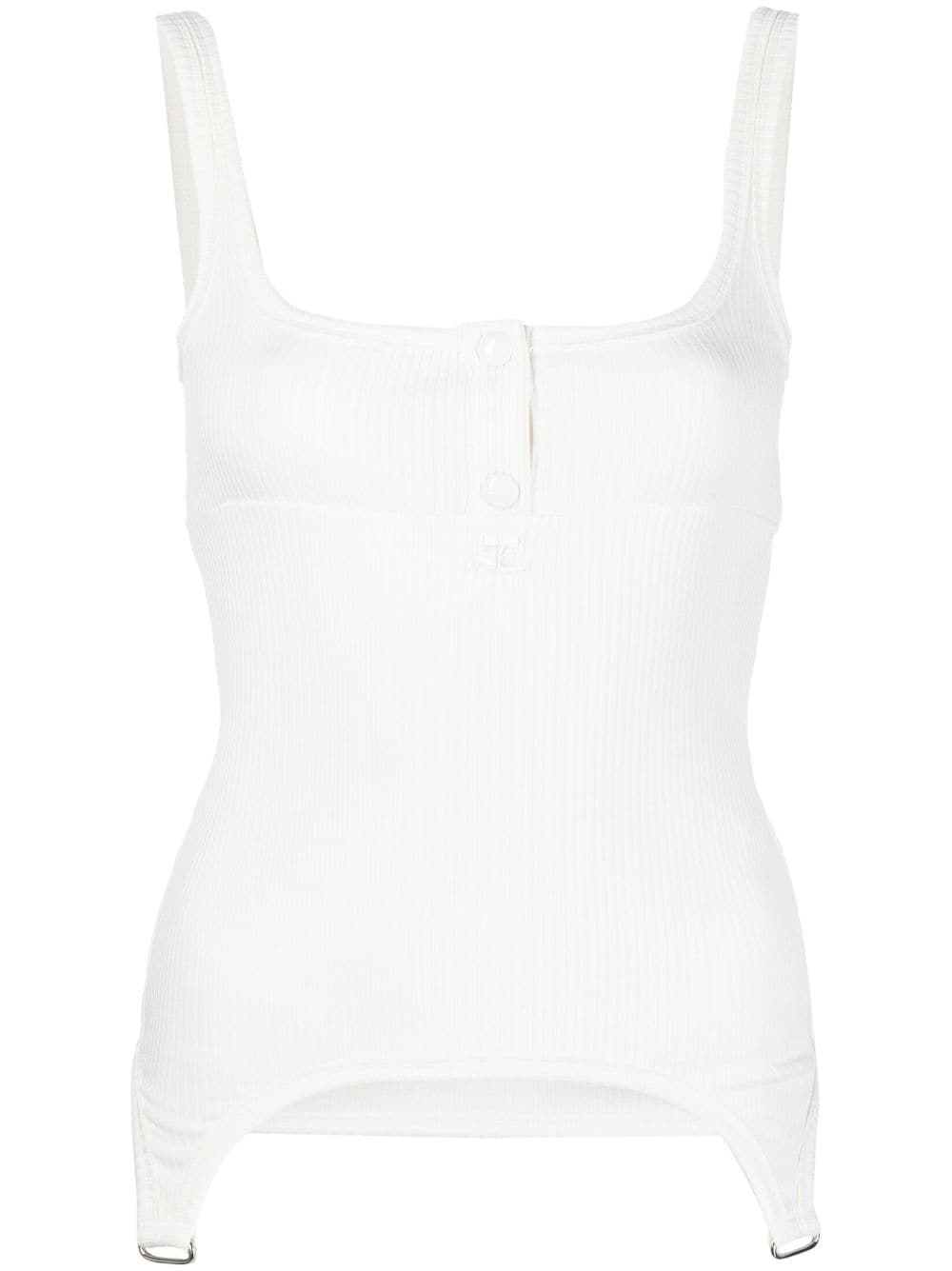 Courrèges sleeveless ribbed top - White von Courrèges