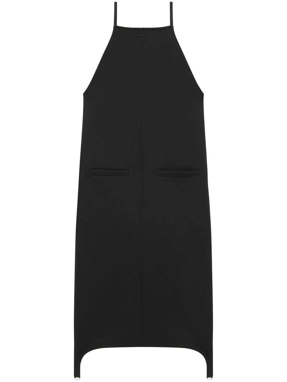 Courrèges square-neck midi dress - Black von Courrèges