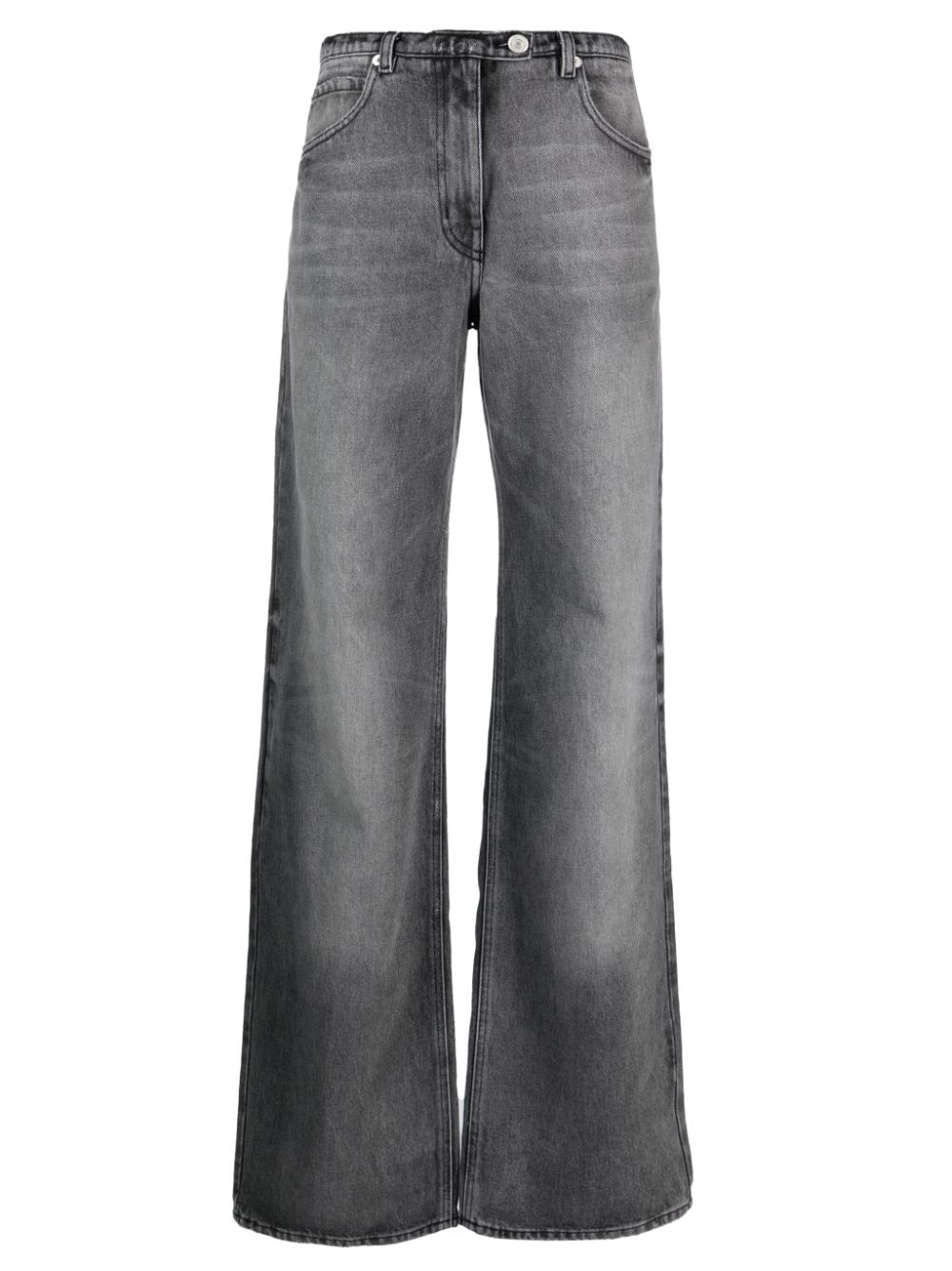 Courrèges stonewashed low-rise wide-leg jeans - Grey von Courrèges