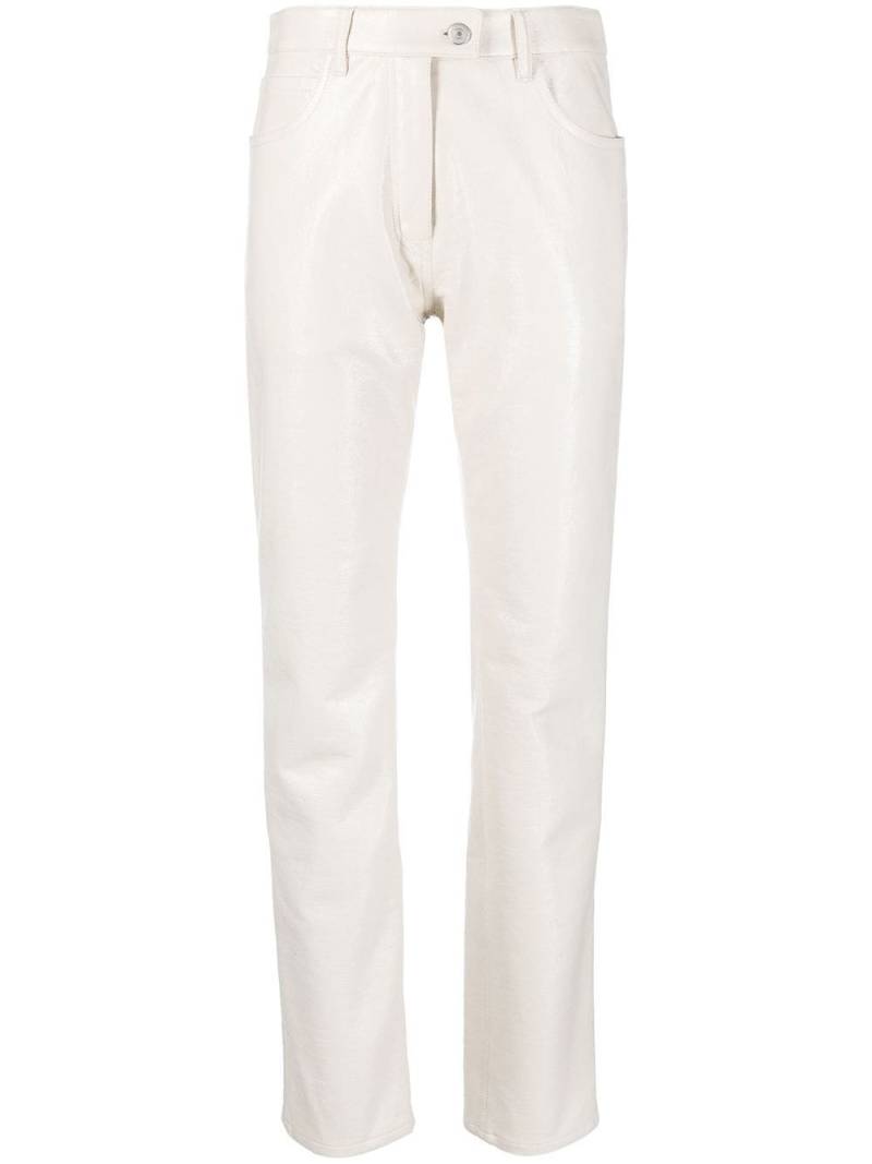 Courrèges straight-leg faux leather trousers - Neutrals von Courrèges