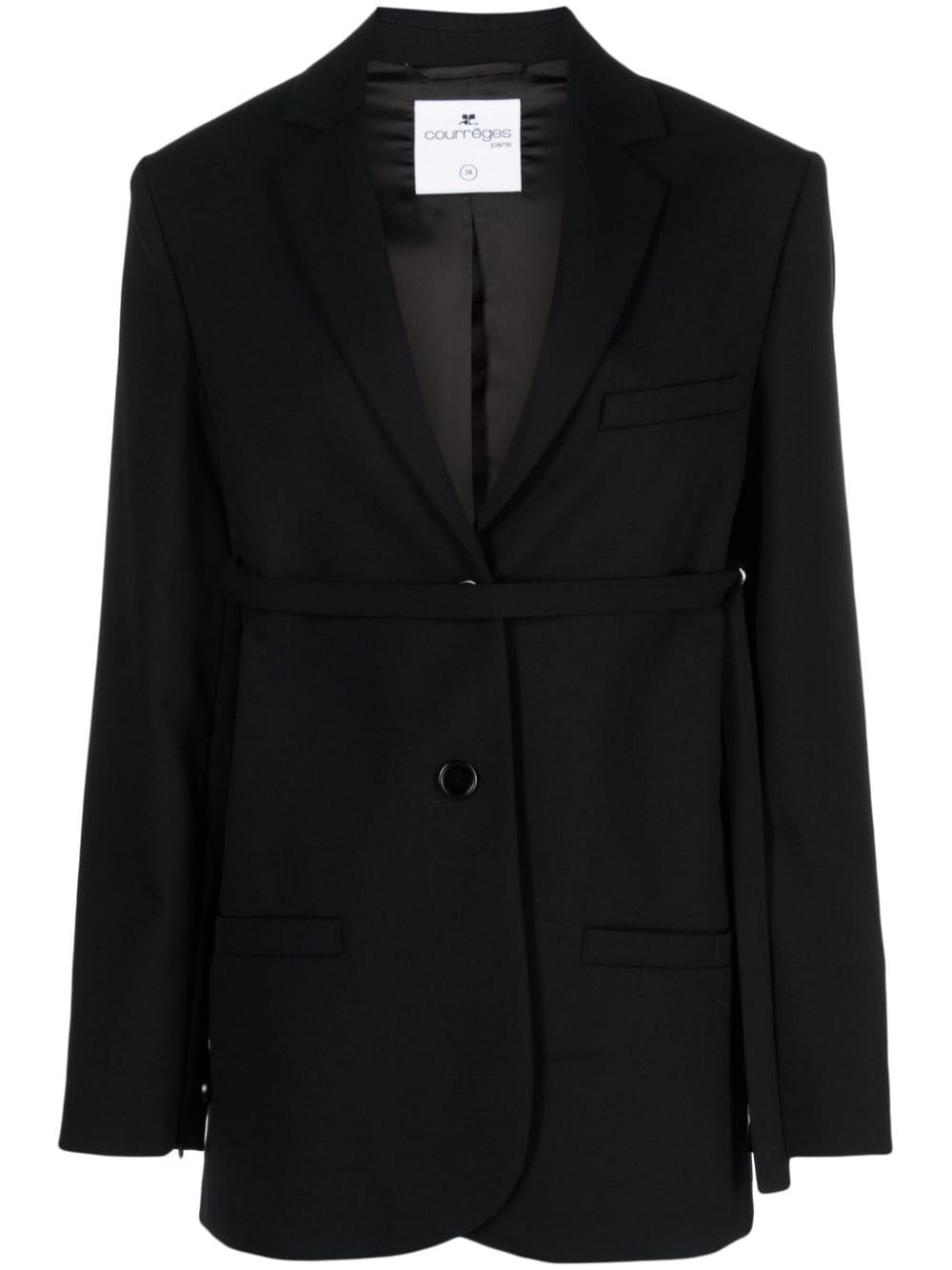 Courrèges strap single-breasted blazer - Black von Courrèges