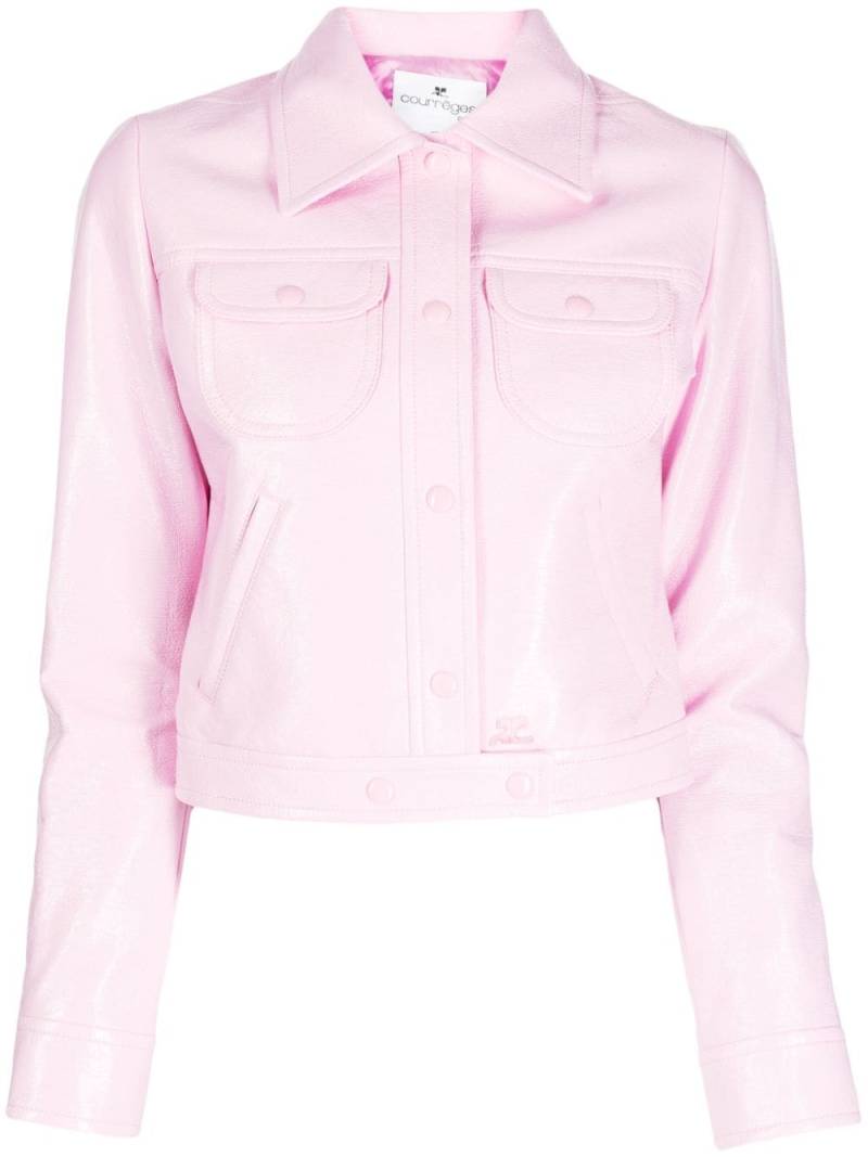 Courrèges vinyl trucker jacket - Pink von Courrèges