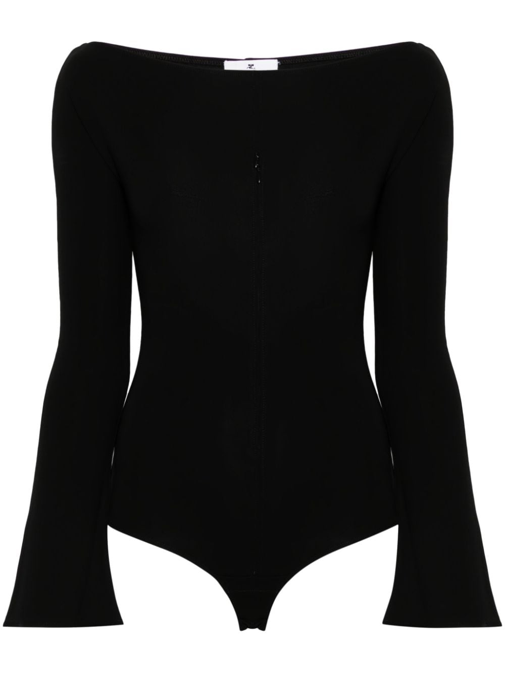 Courrèges zip-detail jerey bodysuit - Black von Courrèges