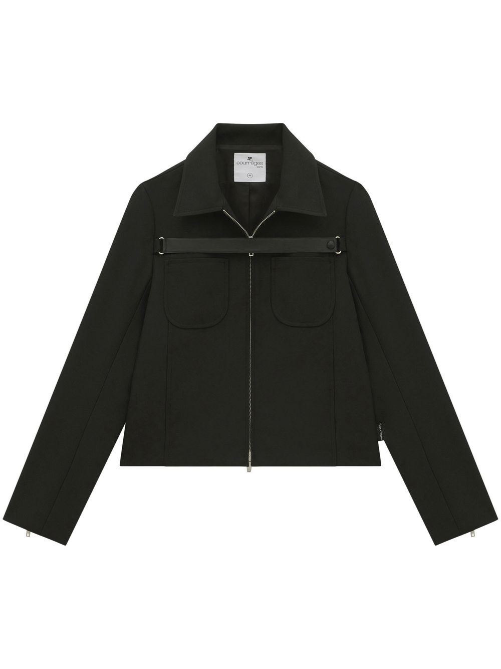 Courrèges zip-up cropped jacket - Black von Courrèges