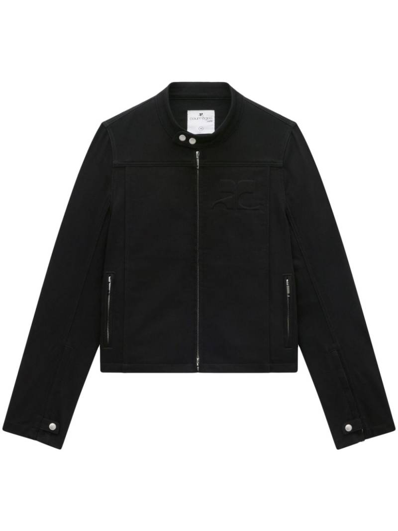 Courrèges zip-up denim jacket - Black von Courrèges