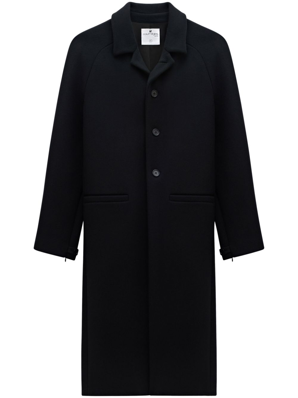 Courrèges zipped-sleeves single-breasted coat - Black von Courrèges