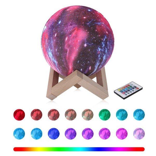 Multicolor Led Mondlampe 3d 8cm Universum Unisex Weiss von Cover-Discount