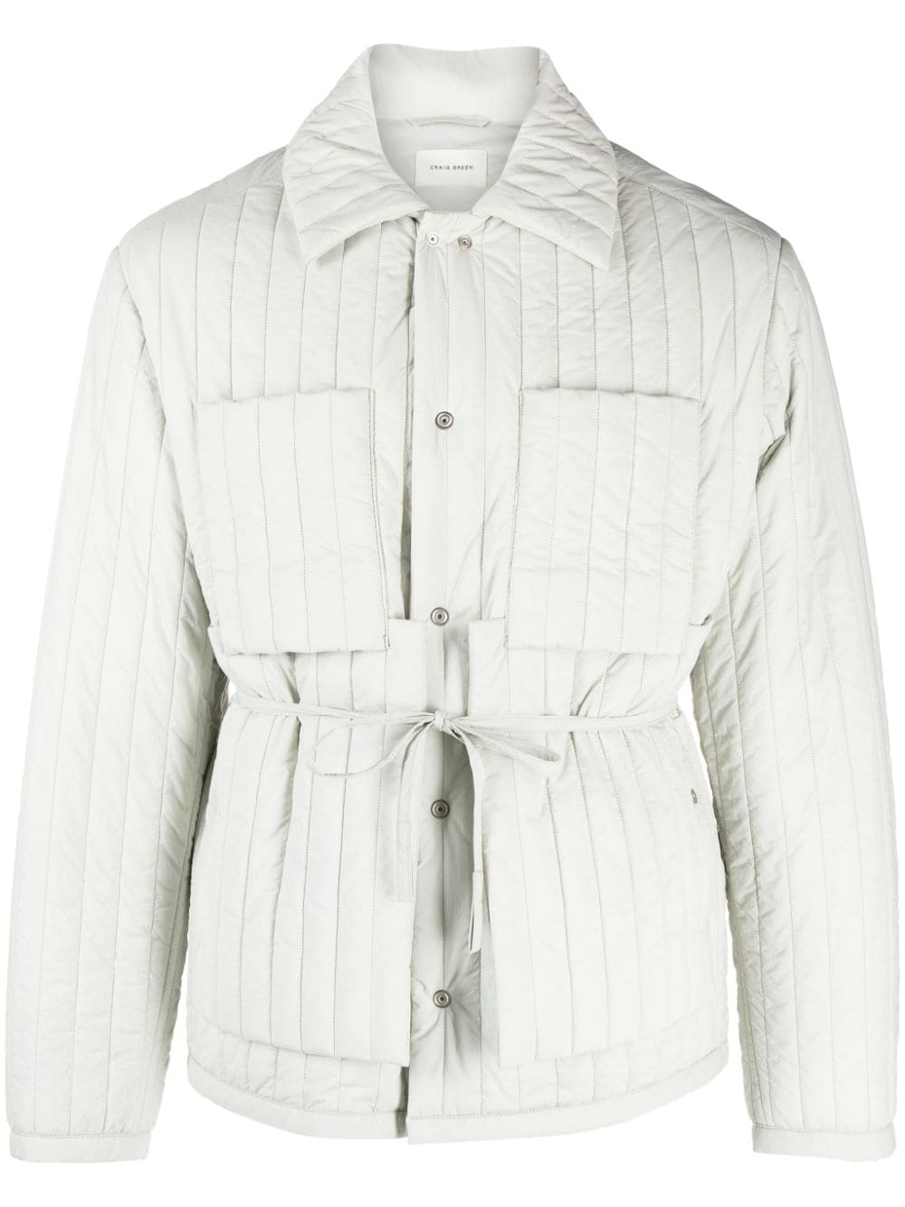 Craig Green belted quilted shirt jacket - Grey von Craig Green