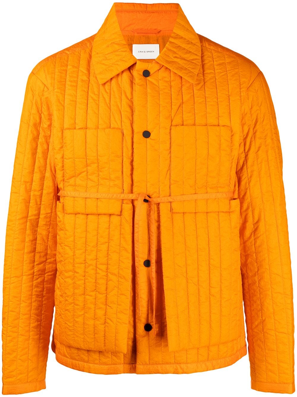 Craig Green quilted tie-waist panelled worker jacket - Orange von Craig Green