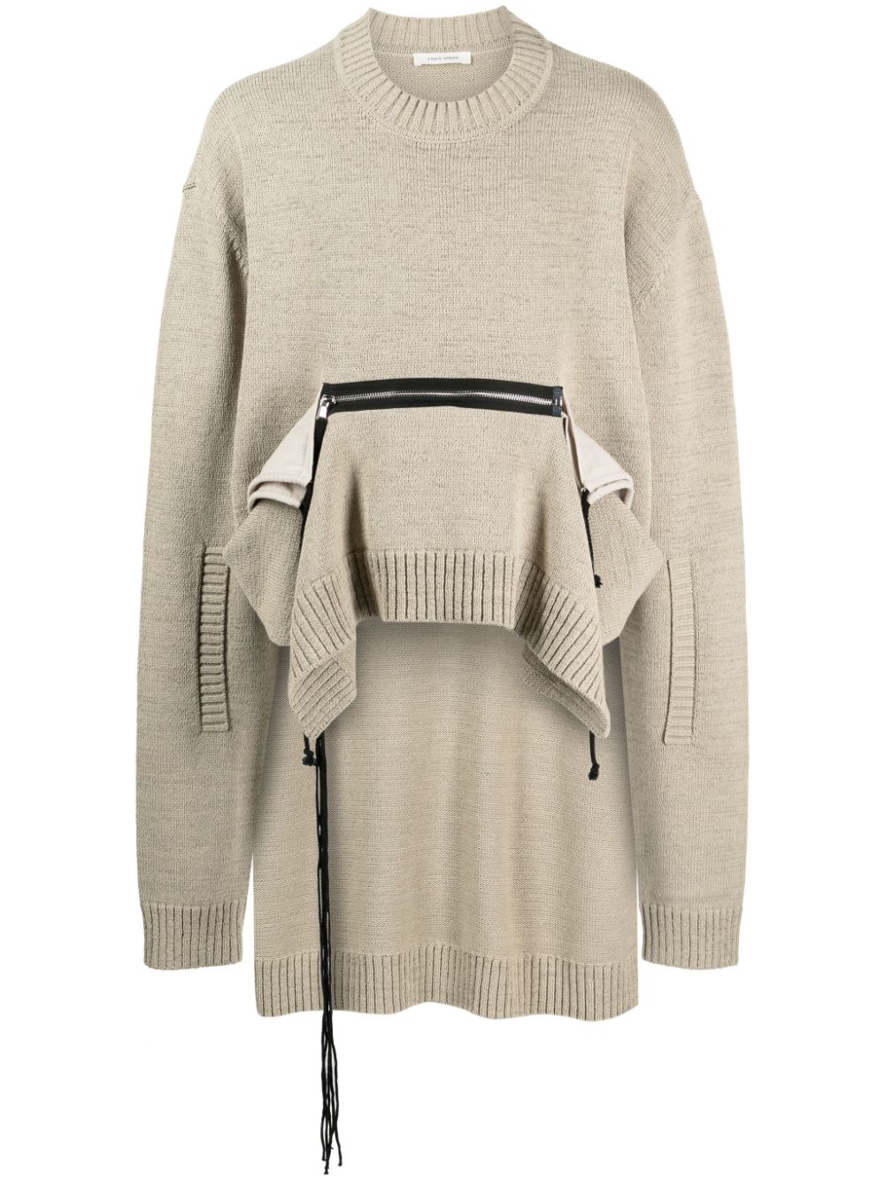 Craig Green zip-pocket asymmetric jumper - Neutrals von Craig Green