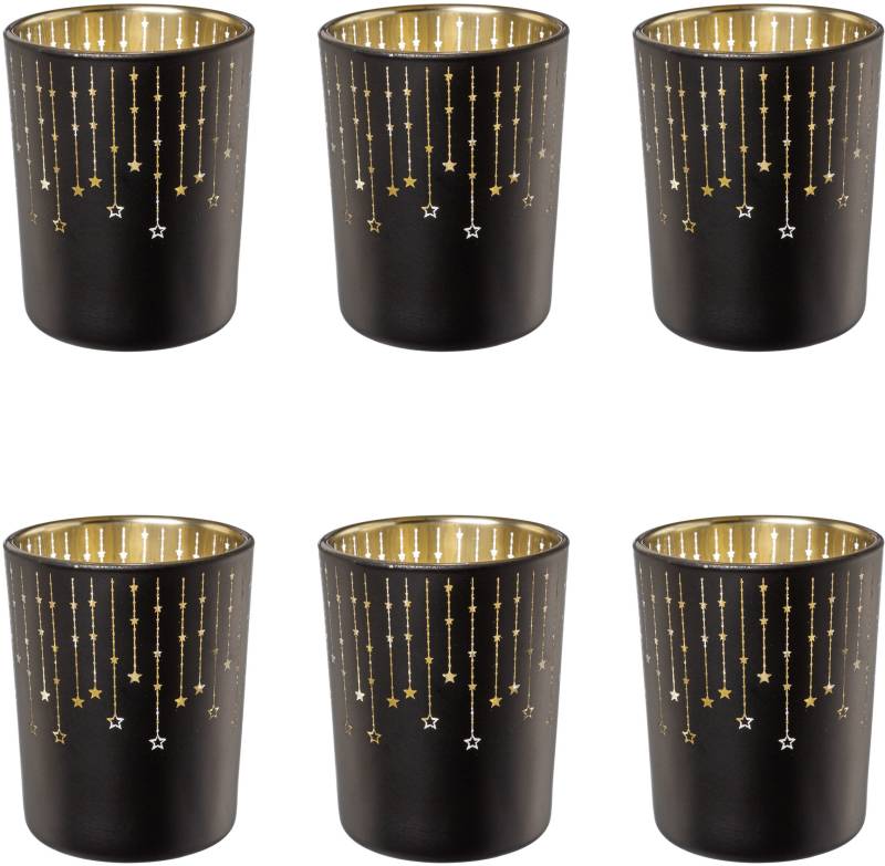 Creativ deco Teelichthalter »Weihnachtsdeko«, (6 St.), mit goldfarbener Innenseite von Creativ deco