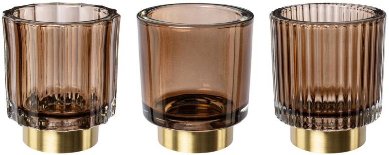 Creativ deco Teelichthalter »Weihnachtsdeko«, (3 St.), mit goldfarbenem Standfuss von Creativ deco