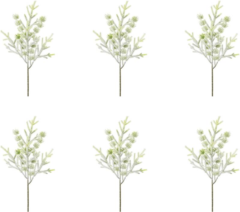 Creativ green Winterliche Kunstpflanze »Weihnachtsdeko«, Minifichtenzweig in geeister Optik, 6er-Set von Creativ green