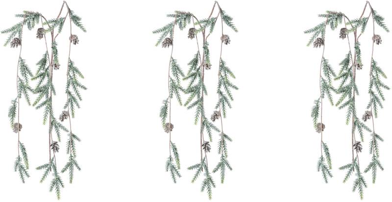 Creativ green Winterliche Kunstpflanze »Weihnachtsdeko«, mit zahlreichen Fichtenspitzen und Zapfen, 3er-Set von Creativ green