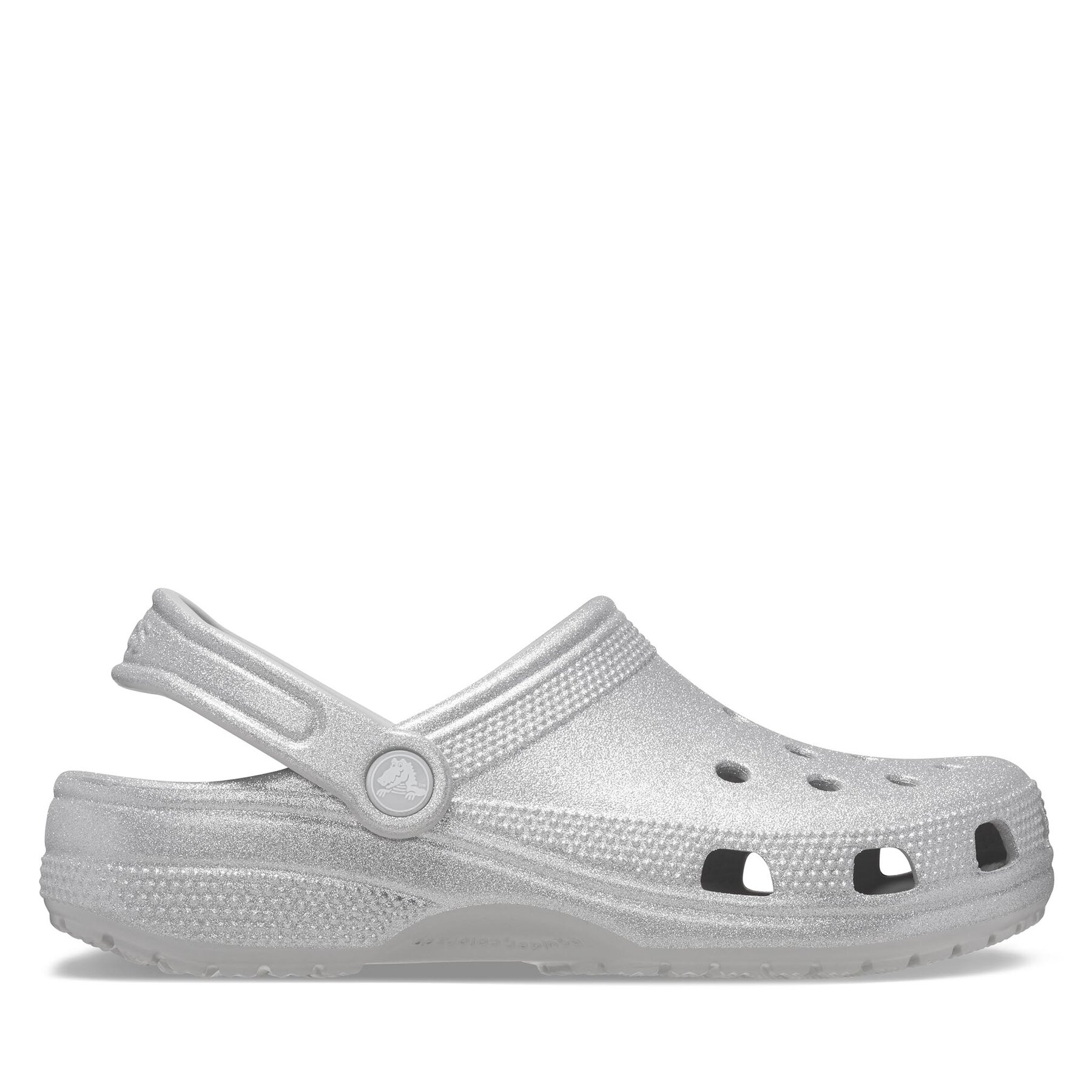 Pantoletten Crocs Classic Glitter Clog 205942 Silver 040 von Crocs