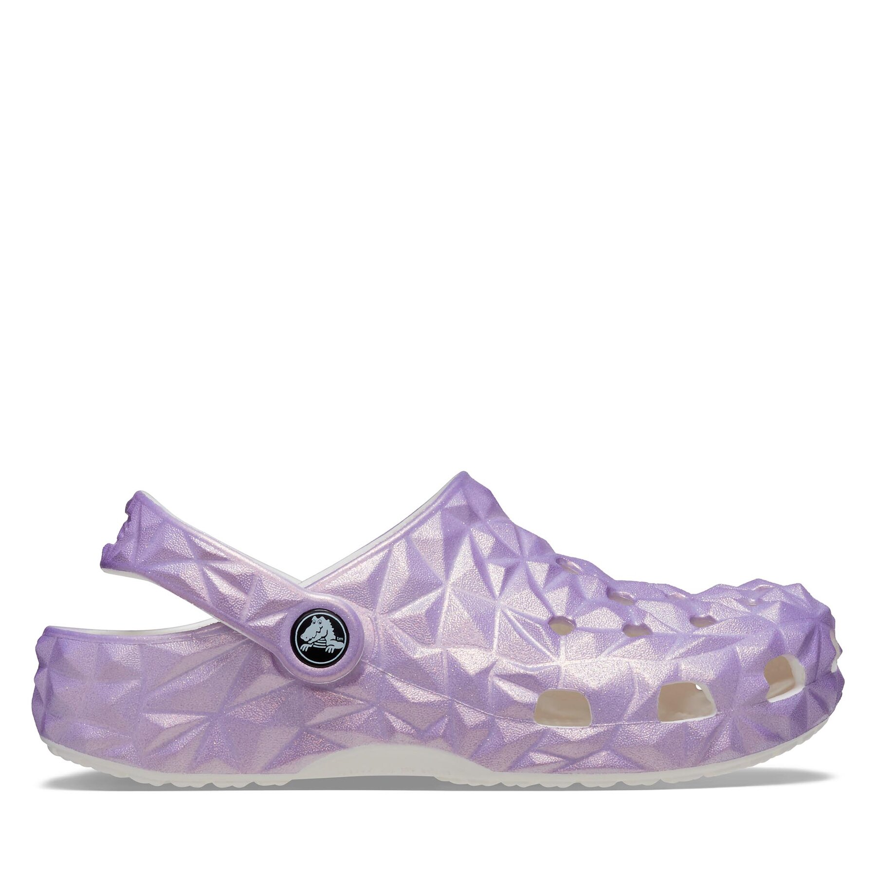 Pantoletten Crocs Classic Iridescent Geo Clog Kids 209693 White 100 von Crocs