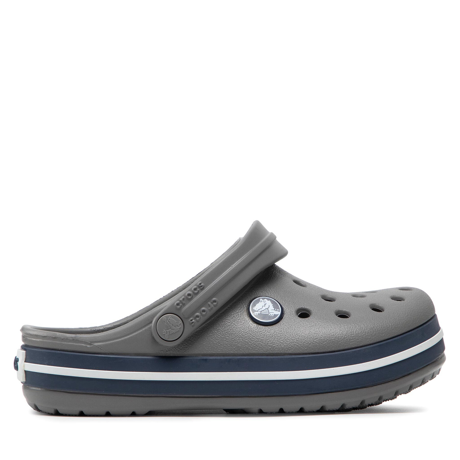 Pantoletten Crocs Crocband Clog K 207006 Smoke/Navy von Crocs