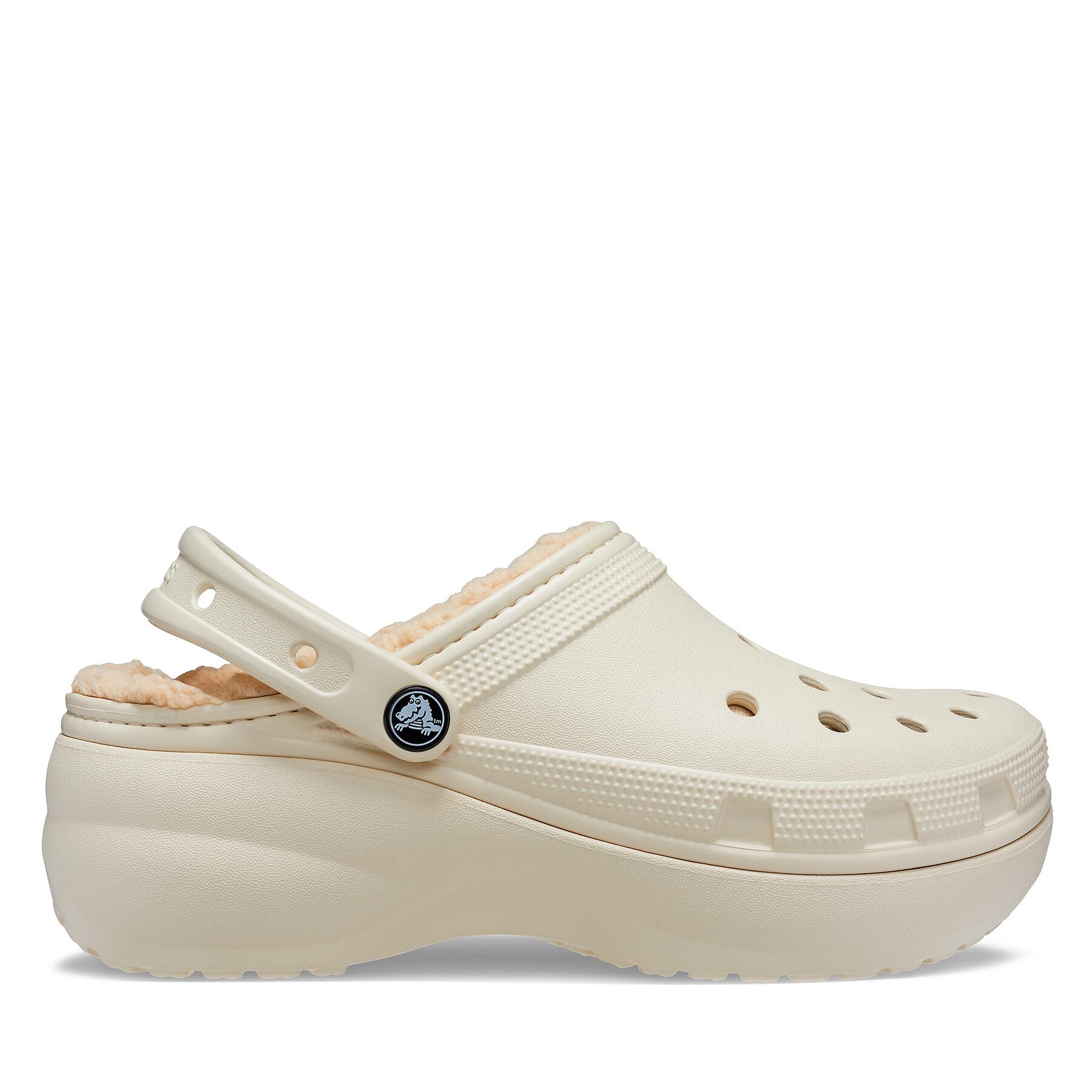 Pantoletten Crocs Crocs Classic Platform Lined Clog W 207938 Bone 2Y2 von Crocs