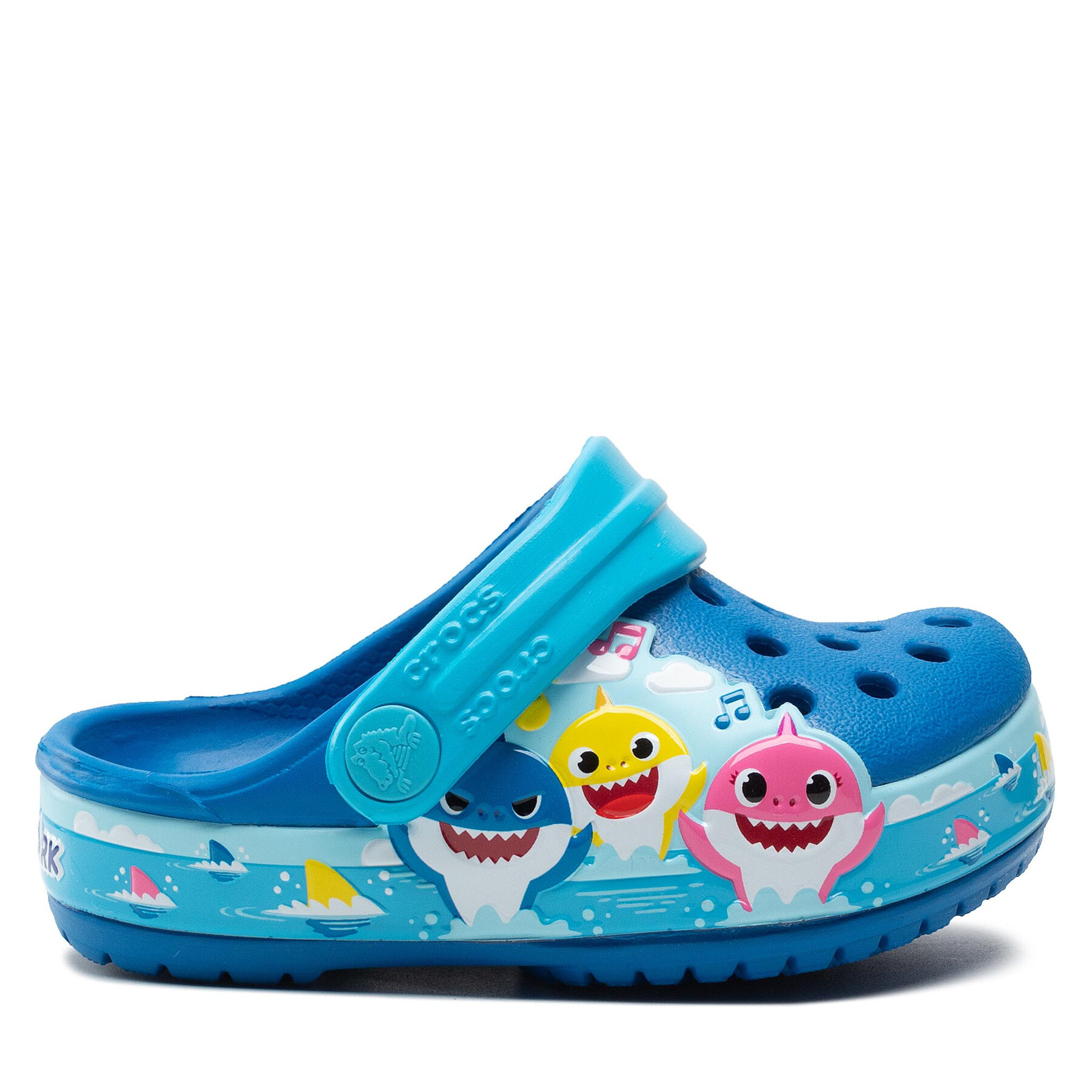 Pantoletten Crocs Crocsflbaby Shark Band Clog T 207066 Bright Cobalt von Crocs