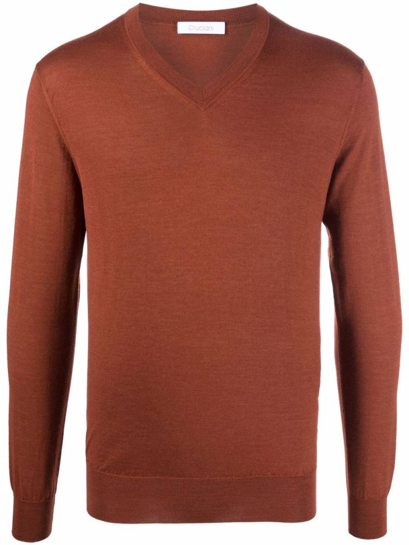 Cruciani V-neck cashmere-silk jumper - Orange von Cruciani