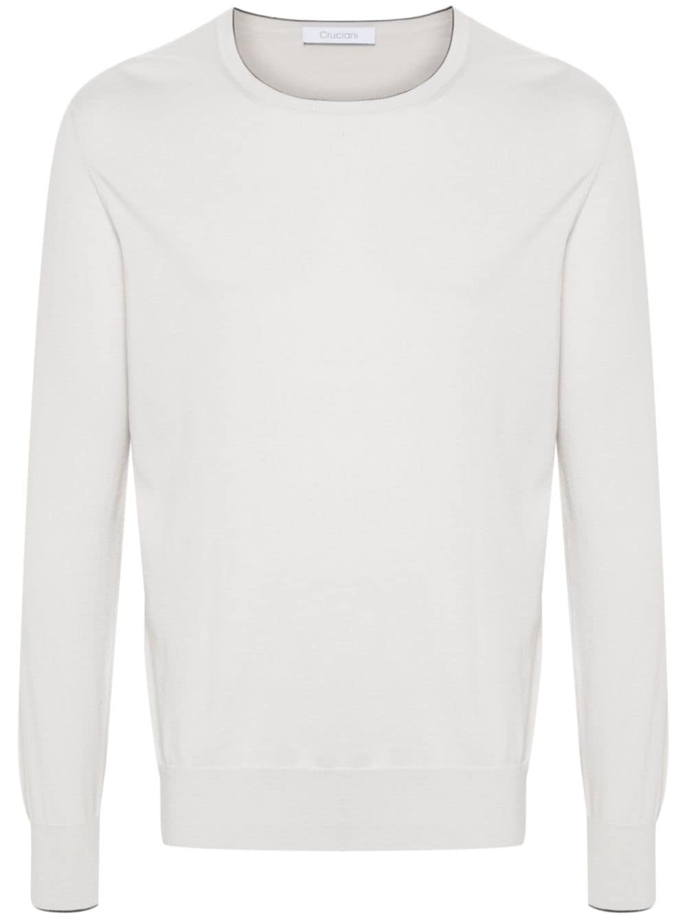 Cruciani contrasting-border cotton jumper - Grey von Cruciani