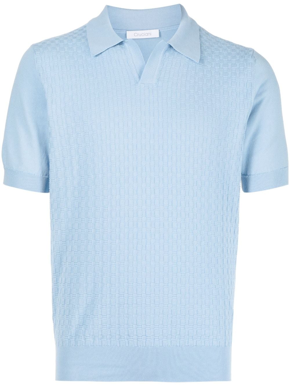 Cruciani short-sleeve knitted polo shirt - Blue von Cruciani