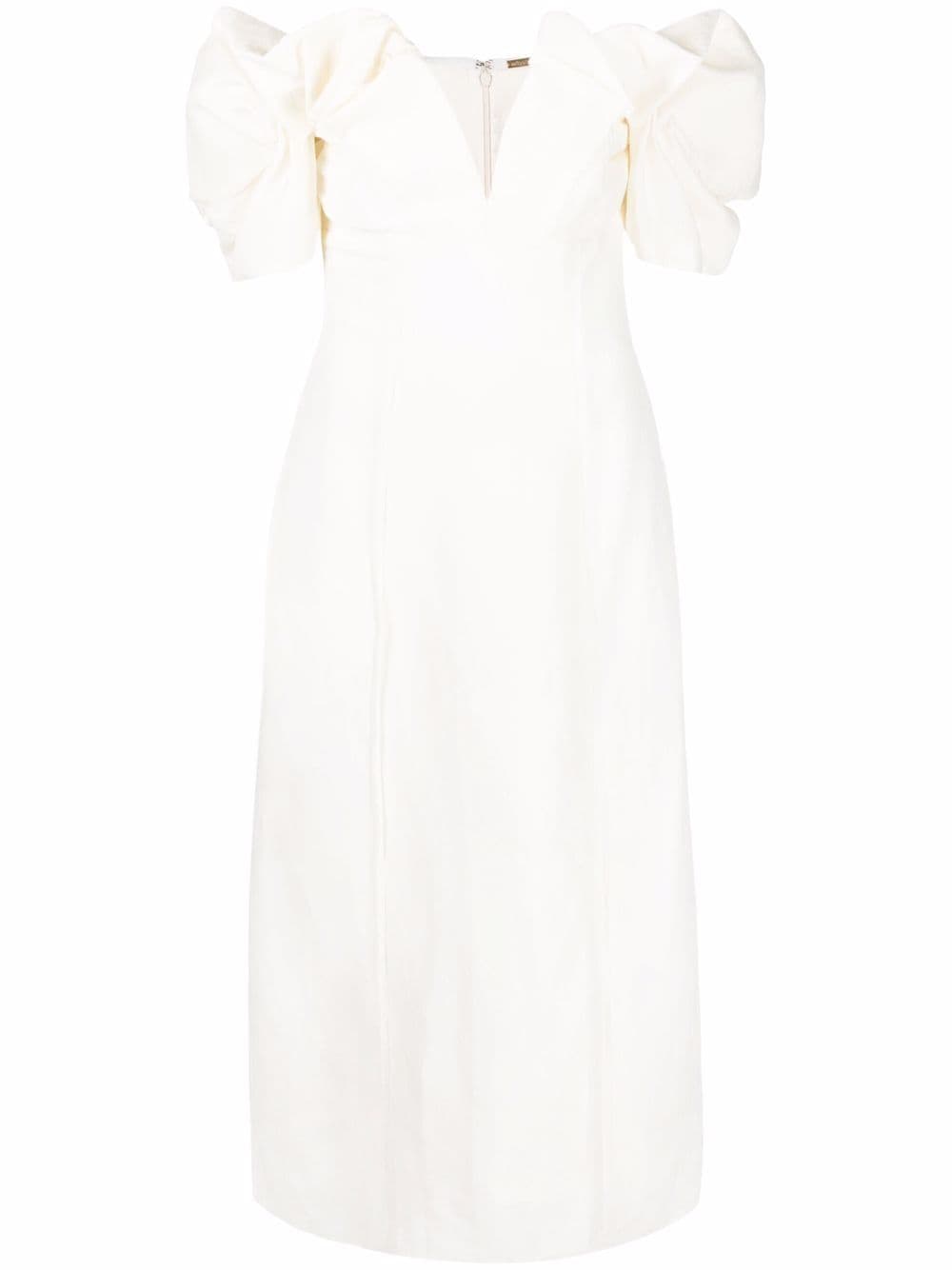 Cult Gaia Muna puff-sleeves midi dress - White von Cult Gaia