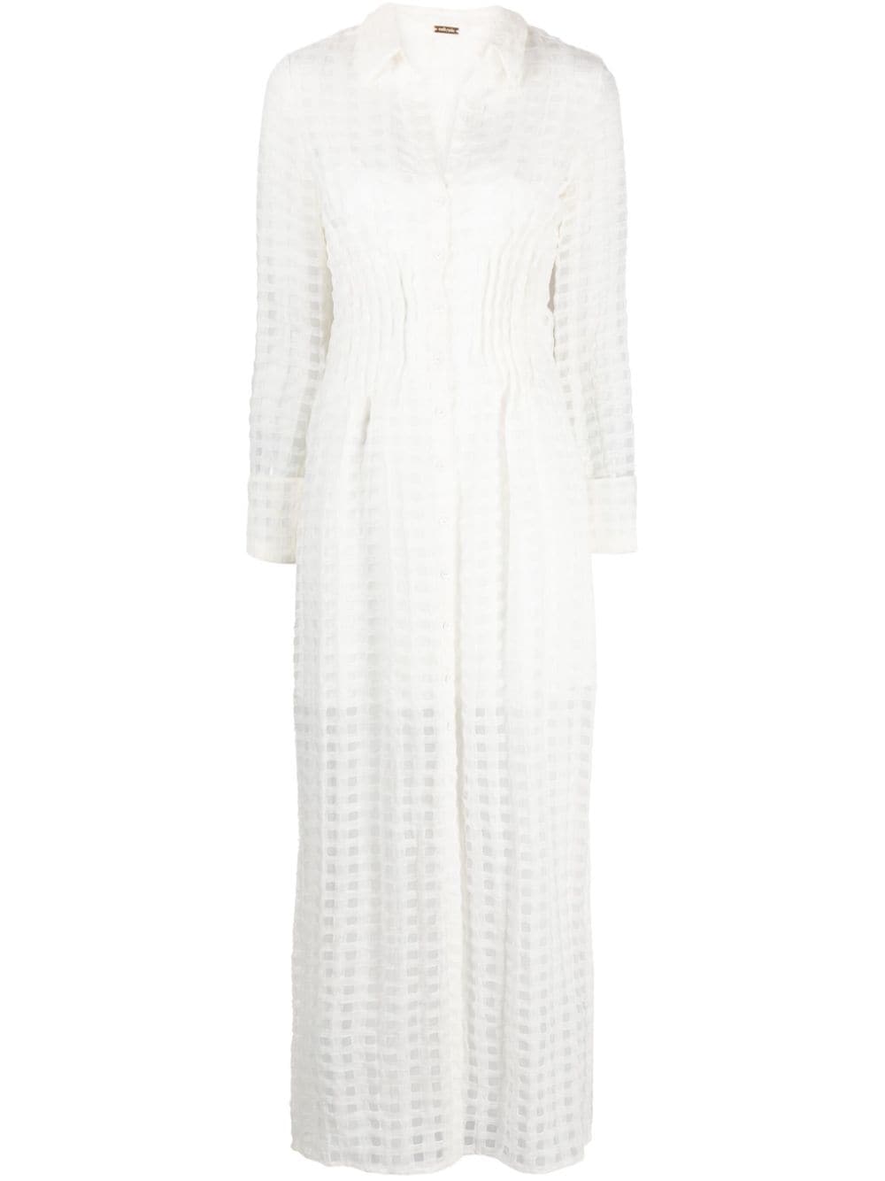 Cult Gaia Pernille checked sheer maxi dress - White von Cult Gaia