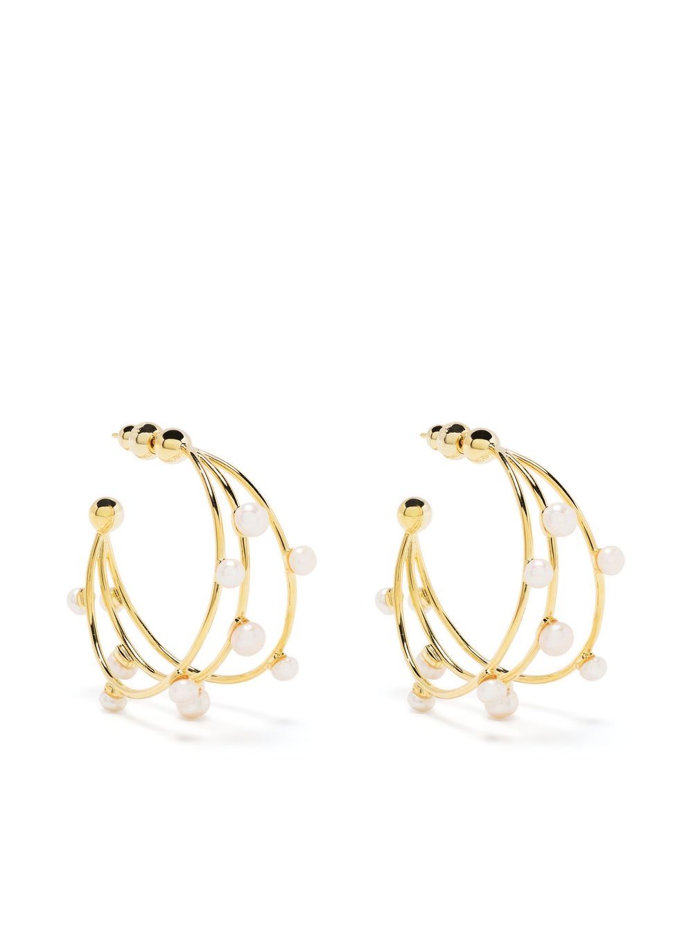 Cult Gaia pearl-embellished hoop earrings - Gold von Cult Gaia