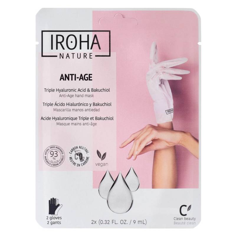 Iroha Nature - Anti-Age Triple Hyaluronic Acid & Bakuchiol Hand Mask von IROHA