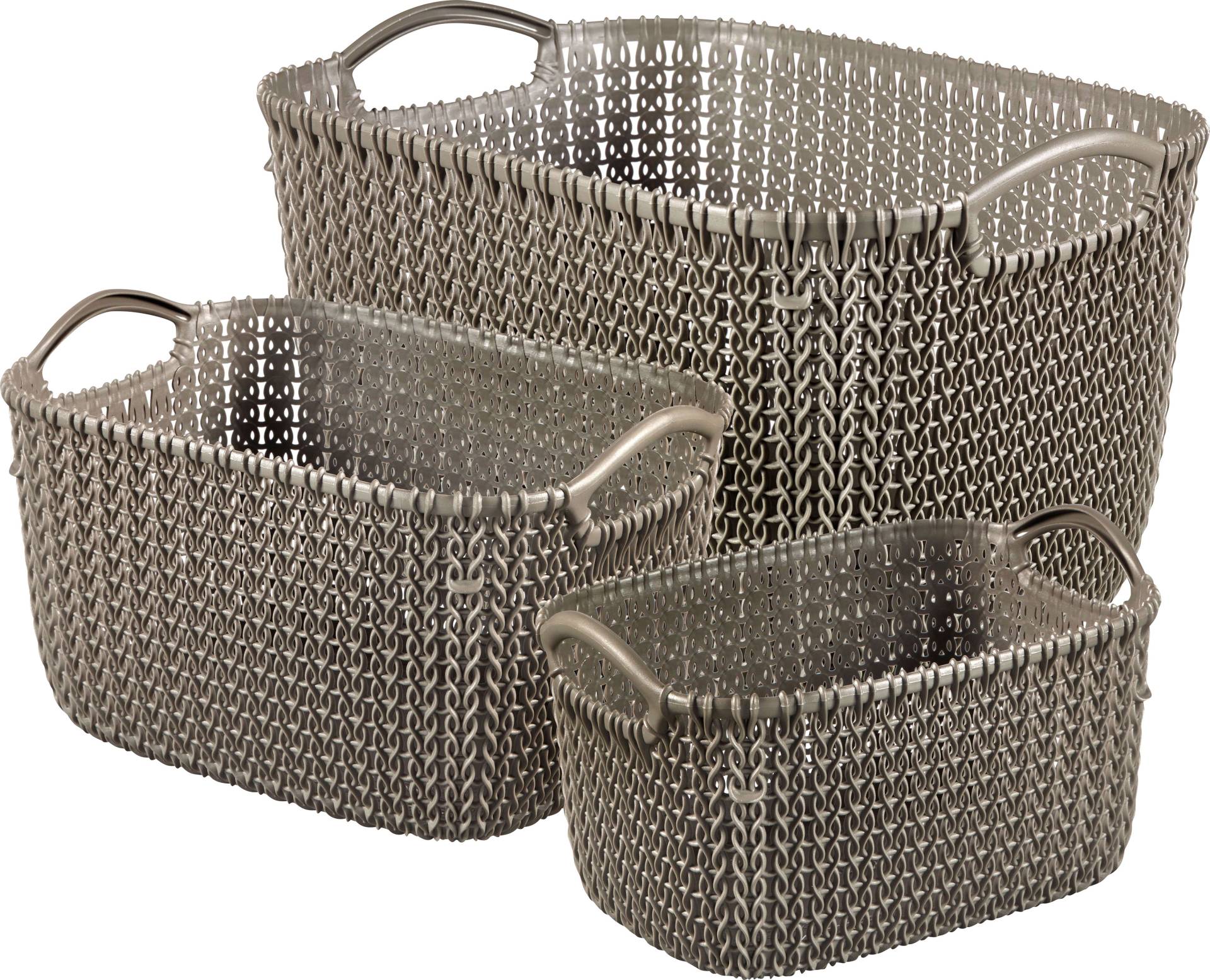 Curver Organizer »KNIT Korb L+S+XS«, (Set, 3 St.), Allzweckkorb, dunkelbraun von Curver
