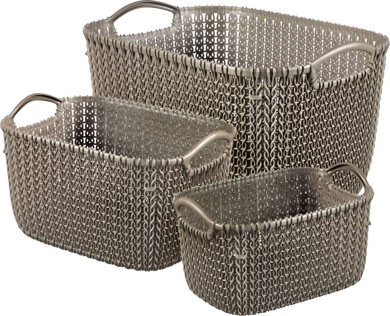 Curver Organizer »KNIT Korb L+S+XS«, (Set, 3 St.), Allzweckkorb, dunkelbraun von Curver
