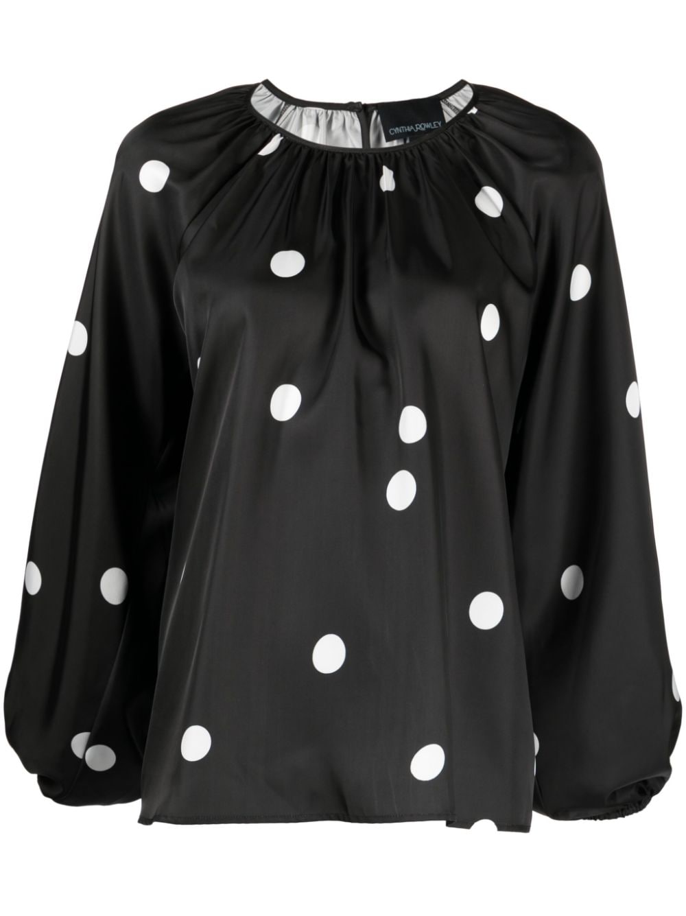 Cynthia Rowley Alice polka-dot gathered blouse - Black von Cynthia Rowley
