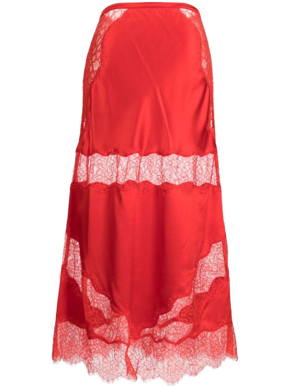 Cynthia Rowley Charmeuse lace silk skirt - Red von Cynthia Rowley