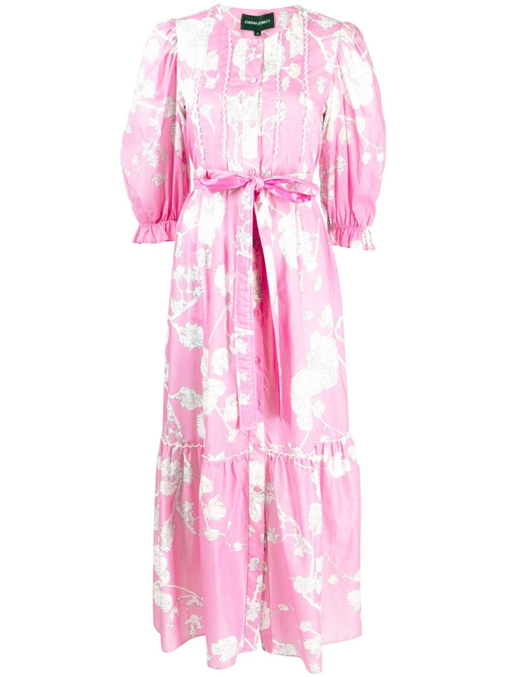 Cynthia Rowley Pintuck floral-print dress - Pink von Cynthia Rowley