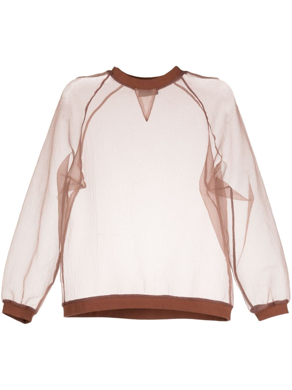 Cynthia Rowley crew-neck organza sweatshirt - Brown von Cynthia Rowley