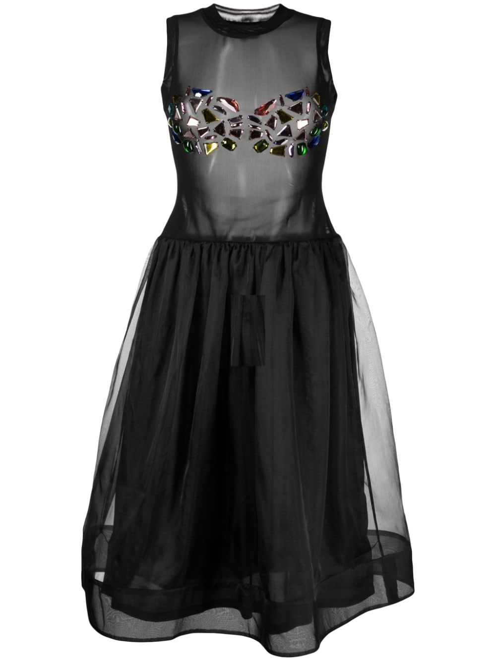 Cynthia Rowley crystal-embellished organza midi dress - Black von Cynthia Rowley