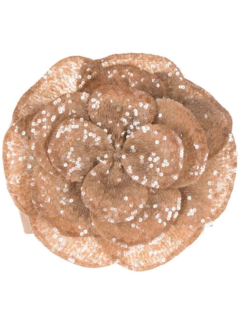 Cynthia Rowley floral-appliqué sequinned bandeau top - Brown von Cynthia Rowley